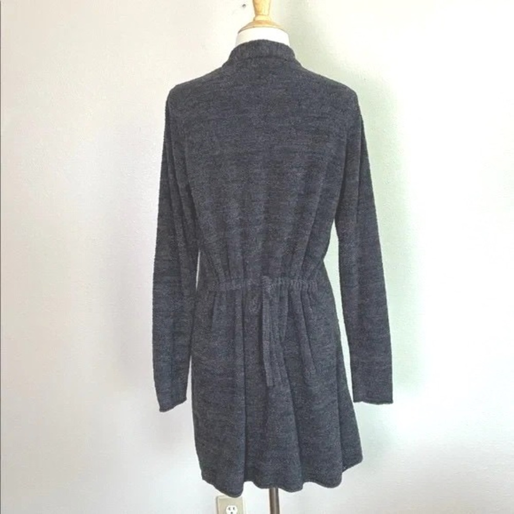 BAREFOOT DREAMS Women Large Cozychic Lite Charcoal Grey Open Cardigan Comfy - Picture 5 of 11